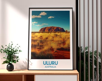 Uluru Australia Print: Ayers Rock Outback Travel Poster
