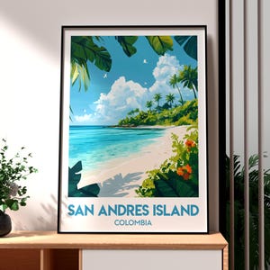 San Andres Poster - San Andres Island Art - Colombia Travel Print - Colombia Wall Art - San Andres Travel - Backpacking - South America