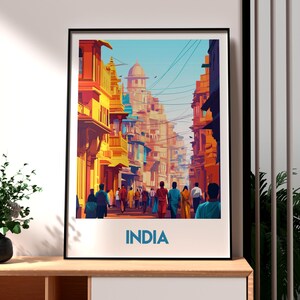 India Travel Print - India Wall Art - India Art - New Delhi Poster - India Travel Poster - India Print - Gift for Traveller - Old Delhi Art