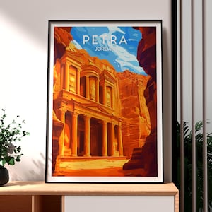 Petra Print - Jordan Wall Art -  Petra Jordan Poster - Travel Wall Art - Little Petra Poster - Jordan Travel Art - Wonder of the World Art