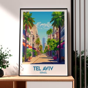 Impression Tel Aviv - Art mural Tel Aviv - Poster Israël - Art mural Israël - Art mural Moyen-Orient - Art de voyage Jérusalem - Impression Israël Tel Aviv