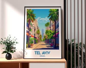 Tel Aviv Israel Print: Modern Travel Poster, Semi-Gloss Paper
