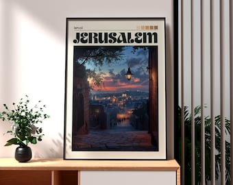 Jerusalem Travel Poster: Modern Israel Wall Art