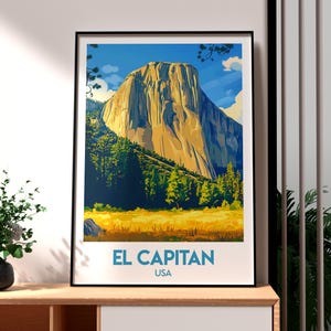 El Capitan Print - Yosemite National Park Wall Art - El Capitan Poster - Travel Wall Art - US National Park Poster - Yosemite Poster El Cap