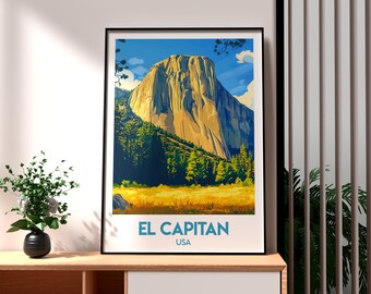El Capitan Print: Yosemite National Park Travel Poster