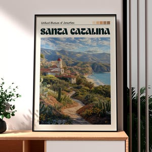 Santa Catalina Print - California Wall Art -  Santa Catalina Island Poster - Travel Wall Art - USA Travel Poster - Mount Orizaba - Catalina