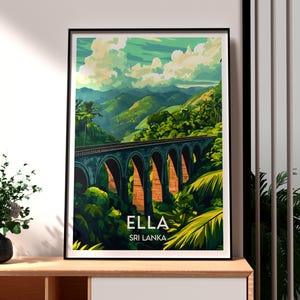 Ella Poster - Nine Arches Bridge - Sri Lanka Wall Art - Ella Wall Art - Nuwara Eliya Poster - Sri Lanka Travel Print - Sri Lankan Art - Tea