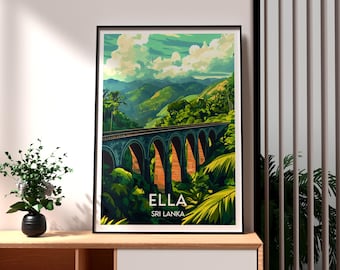 Nine Arches Bridge Art Print: Sri Lanka Travel Poster
