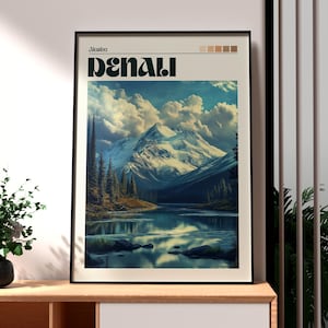 Denali National Park Poster - Alaska Wall Art - Denali Alaska Print - Denali Wall Art - Alaska Poster - Alaska Mountains Print - Alaska Art