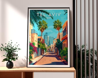 Tel Aviv Travel Poster: Israel Wall Art Print
