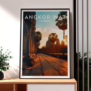 Angkor Wat Print - Cambodia Wall Art - Cambodia Poster - Siem Reap Wall Art - SE Asia Travel Poster - Angkor Wat Temple Print - Cambodia Art