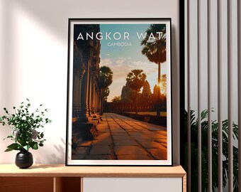 Angkor Wat-templet: Reseaffisch i Siem Reap, Kambodja