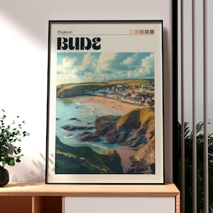 Bude Print - Cornwall Wall Art -  England Beach Poster - Travel Wall Art - Bude Poster - Bude Wall Art - Cornwall Poster - Bude Beach Art