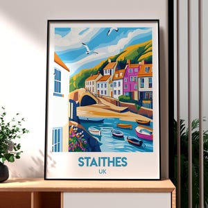 Staithes Print - Yorkshire Wall Art -  England Nature Poster - Travel Wall Art - Staithes River Poster - Staithes Wall Art - England Art