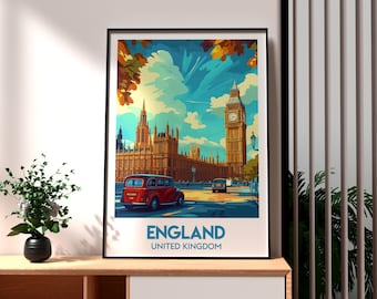 ビッグベン ロンドン プリント: イギリス旅行ポスター