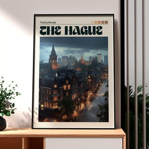 The Hague Print - The Netherlands Wall Art - The Hague Poster - Travel Wall Art - Netherlands Travel Print - Netherlands Canals Holland Art