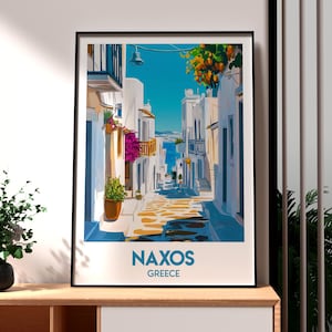 Naxos Print - Greece Wall Art - Naxos Island Poster - Travel Wall Art - Greek Art - Naxos Greece Poster - Naxos Coastal Art - Greek Art