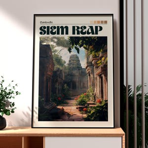 Siem Reap Print - Cambodia Wall Art - Cambodia Poster - Siem Reap Wall Art - SE Asia Travel Poster - Angkor Wat Temple Print - Cambodia Art
