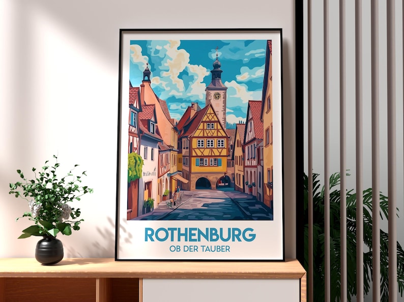 ローテンブルク・オプ・デア・タウバーの印刷物：ドイツ旅行ポスター 画像 1