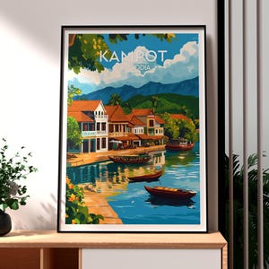 Kampot Print - Cambodia Wall Art - Cambodia Poster - Kampot Wall Art - Asia Travel Poster - Kampot Art Print - Cambodia Art - Krong Kampot