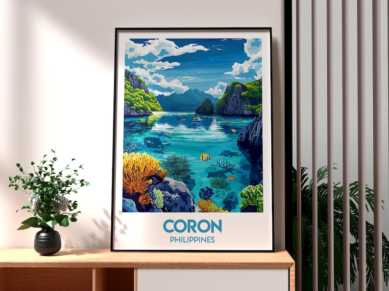 Coron Poster the Philippines Wall Art Coron Print Philippines Travel