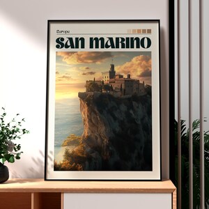 San Marino Poster - Monte Titano Wall Art - San Marino Travel Print - Three Towers San Marino - Europe Travel Poster - San Marino Wall Art