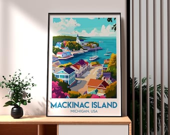 Mackinac Island Travel Poster: Michigan National Park Wall Art