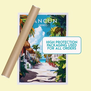 a piece of paper with a picture of a beach and palm trees
