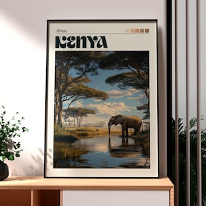 Kenya Poster - Kenya Print - Nairobi Travel Art - Africa Travel Art - Kenya Wall Art - Africa Wildlife Poster - Nairobi Travel Art