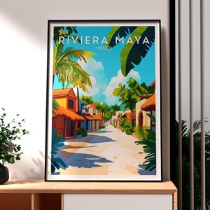 Riviera Maya Print - Riviera Maya Mexico Wall Art - Riviera Maya City Poster - Travel Wall Art - Mexico Travel Poster - Yucatan Peninsula