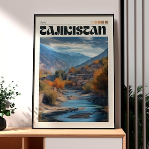 Tajikistan Print - Tajikistan Wall Art - Tajikistan Travel Poster - Travel Wall Art - Europe Poster - Central Asia Wall Art - Tajikistan Art