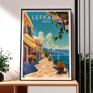 Lefkada Print - Greece Wall Art -  Lefkada Island Poster - Travel Wall Art - Greek Art - Lefkada Greece Poster - Lefkada Island Print