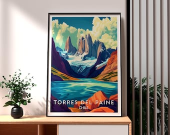 Torres Del Paine Print: Patagonia National Park Travel Poster