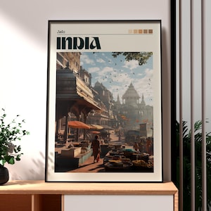 India Travel Print - India Wall Art - India Art - New Delhi Poster - India Travel Poster - India Print - Gift for Traveller - Old Delhi Art