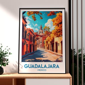 Guadalajara Mexico Art Print: Colorful Travel Poster
