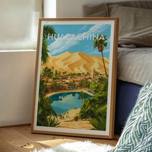 Huacachina Poster - Huacachina Art - Peru Travel Print - Peru Wall Art - Huacachina Travel Print - Peru Backpacking Print - South America