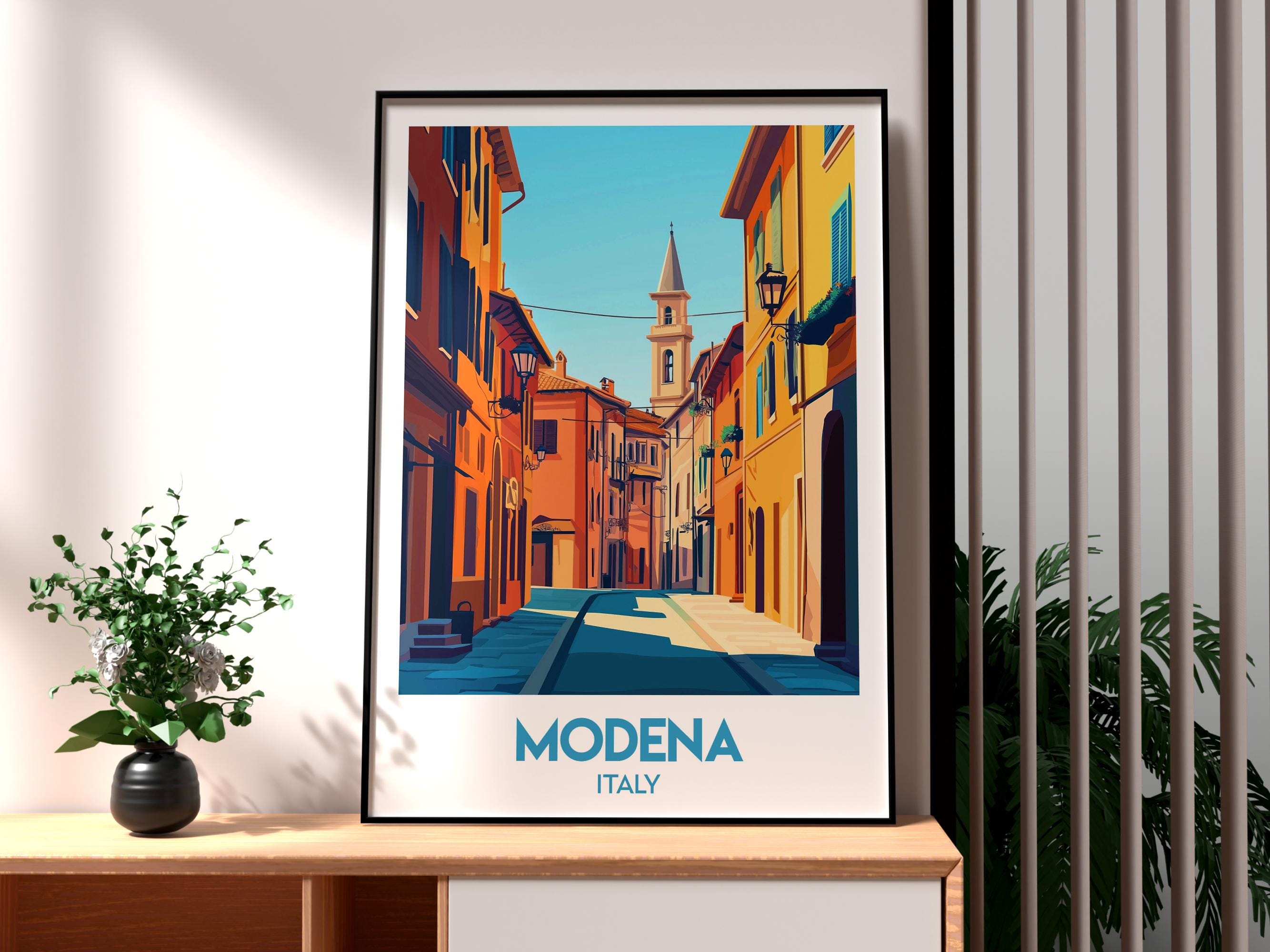 モデナ イタリア アートプリント：旅行ポスター、ポー平原の壁アート