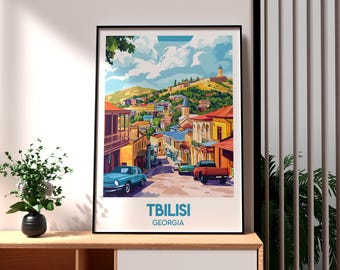 Tbilisi Georgia Travel Poster: Europe Wall Art Print