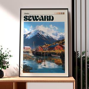 Seward Poster - Alaska Wall Art - Seward Alaska Print - Seward Wall Art - Alaska Poster - Alaska Mountains Print - Alaska Glacier Art