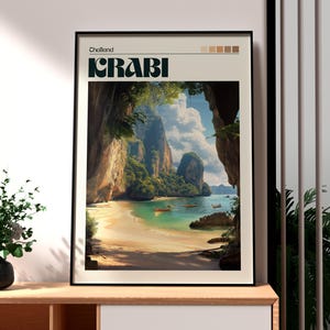 Krabi Print - Thailand Wall Art - Thailand Poster - Krabi Wall Art - Thailand Island Poster - Ao Nang Poster - Thai Art - Krabi Thailand Art