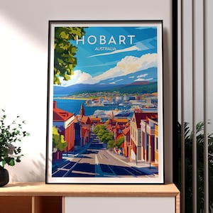 Hobart Print - Tasmanien Wandkunst - Australien Poster - Reise Wandkunst - Tasmanien Poster - Hobart City Art - Tasmanien Australien Hobart Art