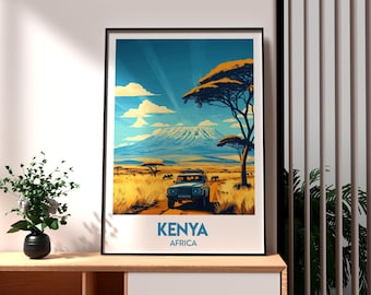 Kenya Travel Poster: Nairobi, Africa Wildlife Art Print