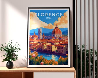 Florence Italy Art Print: Tuscany Travel Poster