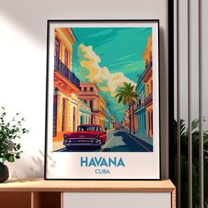 Havana Travel Print - Cuba Wall Art - Havana Poster - Cuba Travel Art - La Habana Cuba - Cuban Wall Art - Havana Cuba Print - Cuba Print