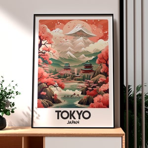 Tokyo Print - Japan Wall Art - Tokyo City Art - Japan Travel Print - Fuji-san Poster - Tokyo Poster - Tokyo Wall Art - Japan Cherry Blossom