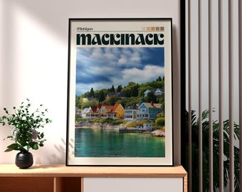 Mackinac Island Poster: Michigan Travel Wall Art Print