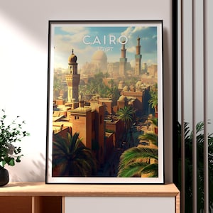 Cairo Poster - Egypt Travel Poster - The Pyramids Art - Egypt Print - Cairo City Print - Egypt Wall Art - Egypt Poster - Cairo City Art