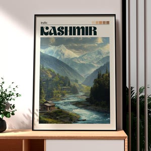 Kaschmir Reise Druck - Indien Wandkunst - Indien Kunst - Kaschmir Poster - Indischer Himalaya - Indien Druck - Geschenk für Reisende - Kaschmir Berge