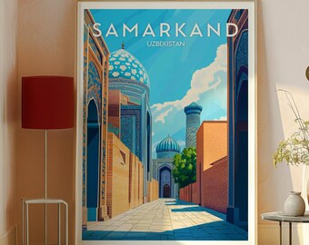 サマルカンド ウズベキスタン 旅行ポスター: 中央アジアの壁アート