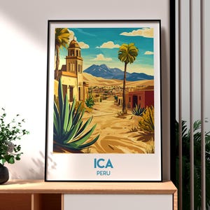 Ica Poster - Ica Desert - Peru Travel Print - Peru Wall Art - Ika Travel Print - Peru Backpacking Poster - South America Art - Peru Print